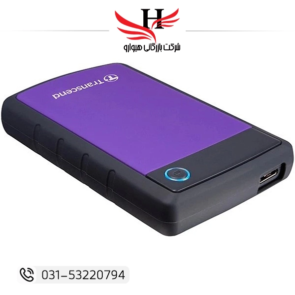 هارد اکسترنال ترنسند StoreJet 25H3 ظرفیت 2 ترابایت ضد ضربه با رابط USB Type-A مناسب بکاپ و ذخیره‌سازی اطلاعات